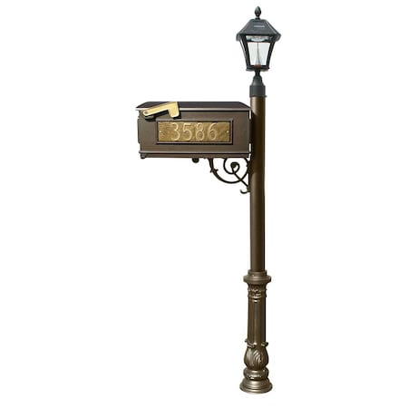 Qualarc Mailbox w/Bayview Solar Lamp LMC-700-SL-BZ